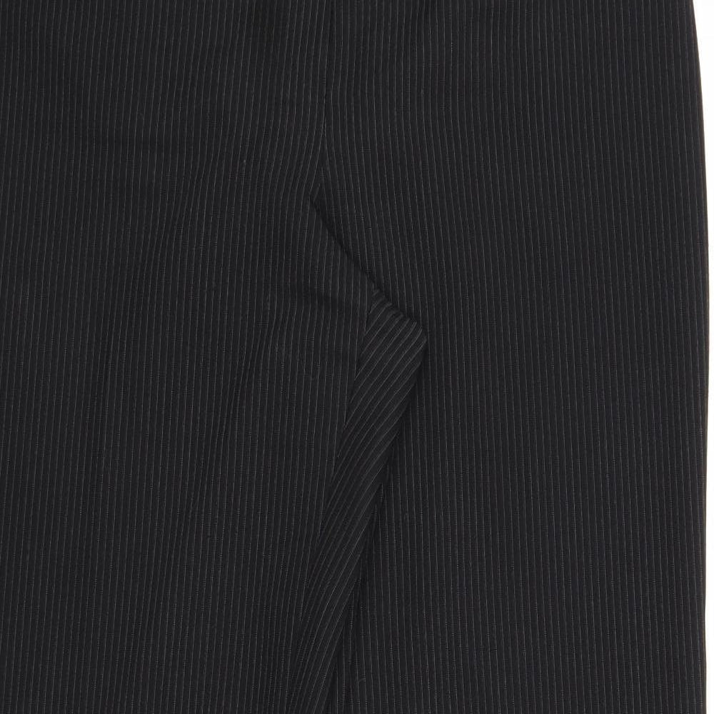 Autonomy Womens Black Striped Polyester Dress Pants Trousers Size 14 Regular Zip