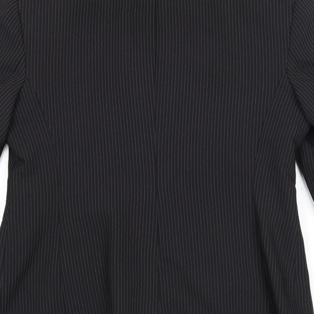 Autonomy Womens Black Striped Polyester Jacket Suit Jacket Size 14