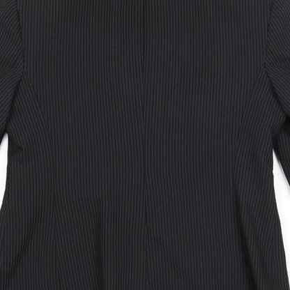 Autonomy Womens Black Striped Polyester Jacket Suit Jacket Size 14