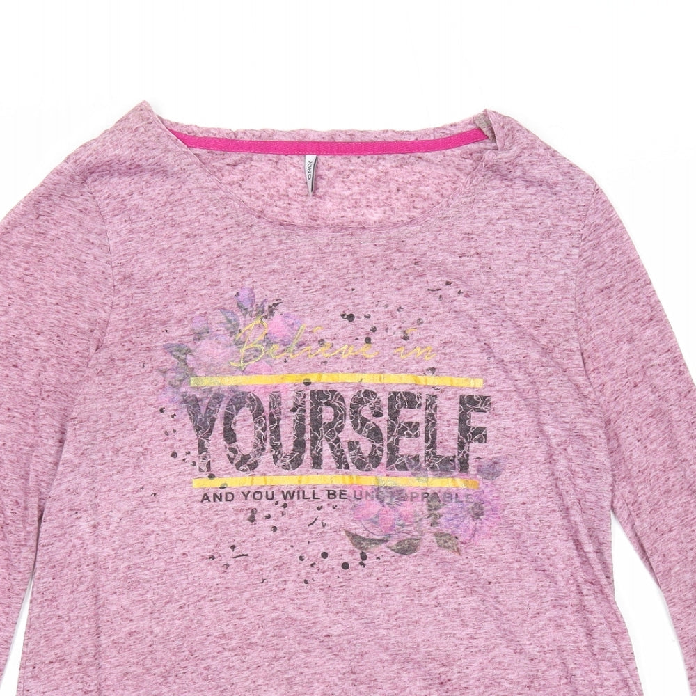 Womens UK Size S Only Pink Basic T-Shirt