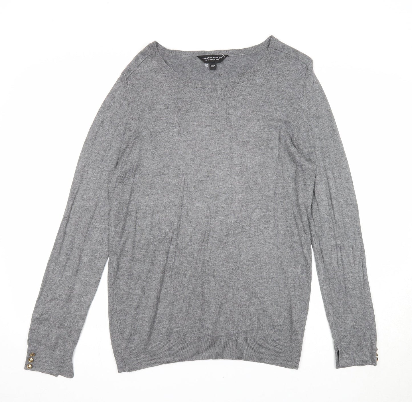 Womens UK Size 16 Dorothy Perkins Grey Pullover Jumper