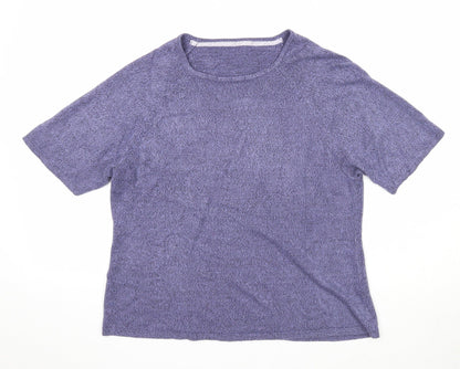 BHS Womens Purple Round Neck Acrylic Pullover Jumper Size 18