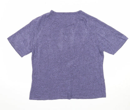 BHS Womens Purple Round Neck Acrylic Pullover Jumper Size 18