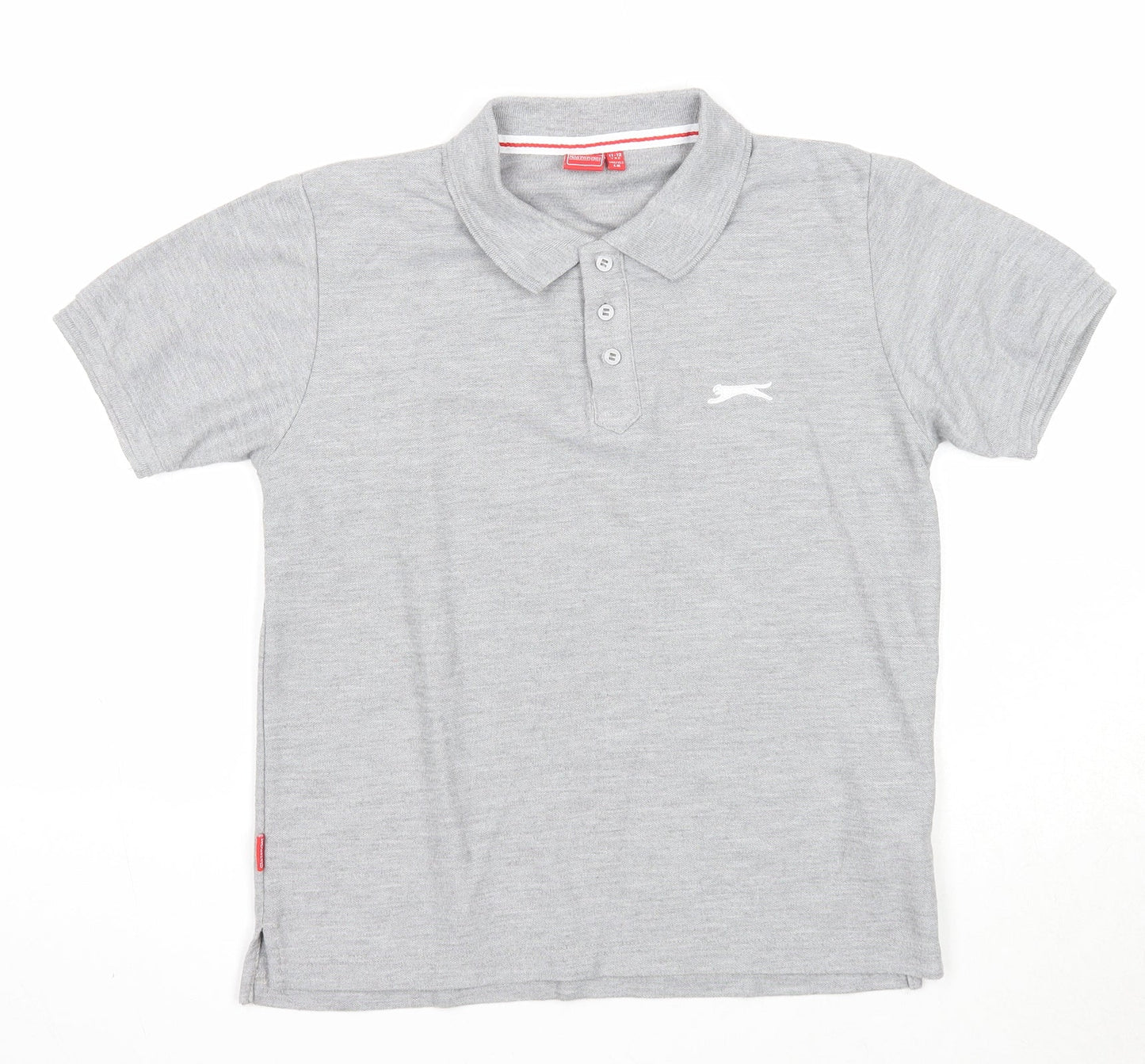 Slazenger Boys Grey Polyester Basic Polo Size 11-12 Years Collared Button