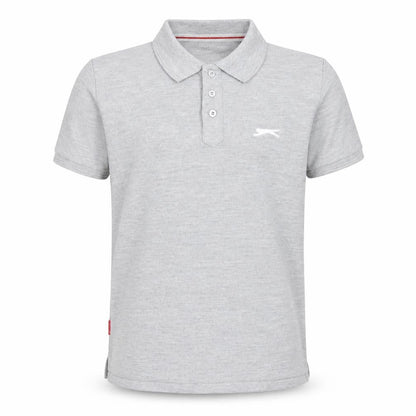 Slazenger Boys Grey Polyester Basic Polo Size 11-12 Years Collared Button