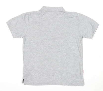 Slazenger Boys Grey Polyester Basic Polo Size 11-12 Years Collared Button