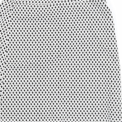 River Island Girls Black Geometric Cotton A-Line Skirt Size 9-10 Years Regular Pull On