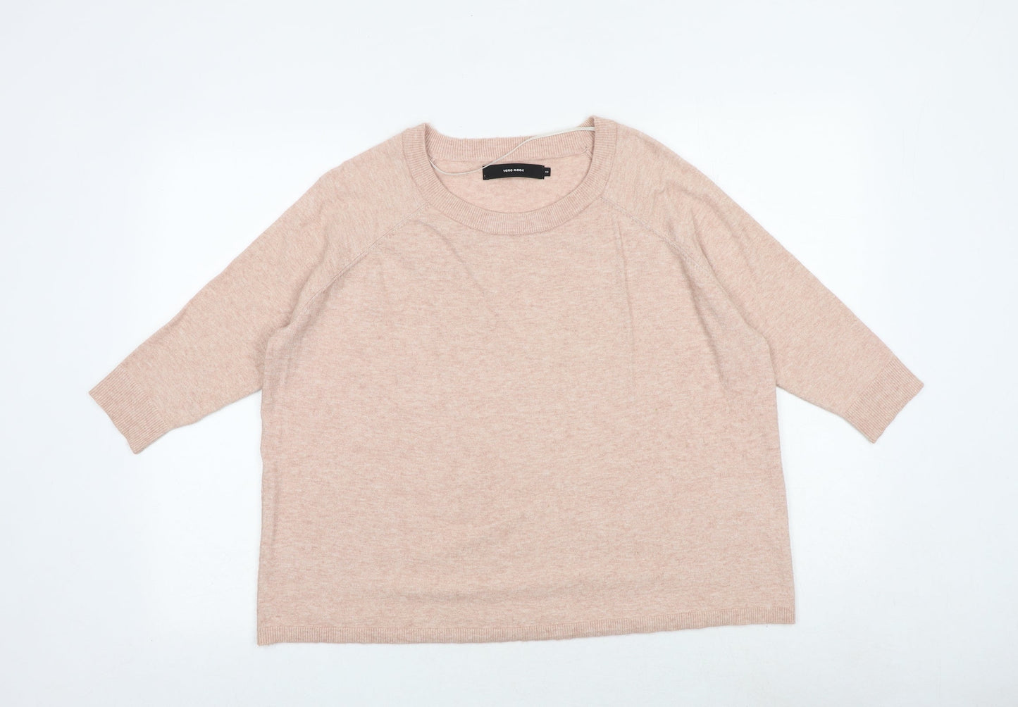 VERO MODA Womens Pink Round Neck Viscose Pullover Jumper Size S