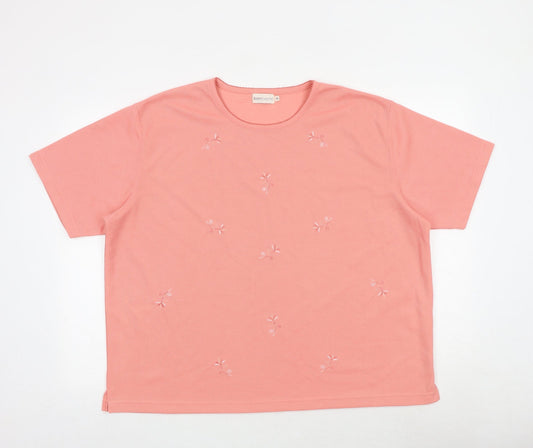 Womens UK Size XL Bonmarché Pink Basic T-Shirt