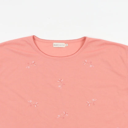 Womens UK Size XL Bonmarché Pink Basic T-Shirt