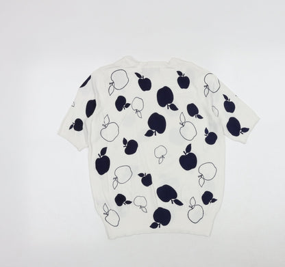 Womens UK Size 8 Marks and Spencer White Pullover Jumper