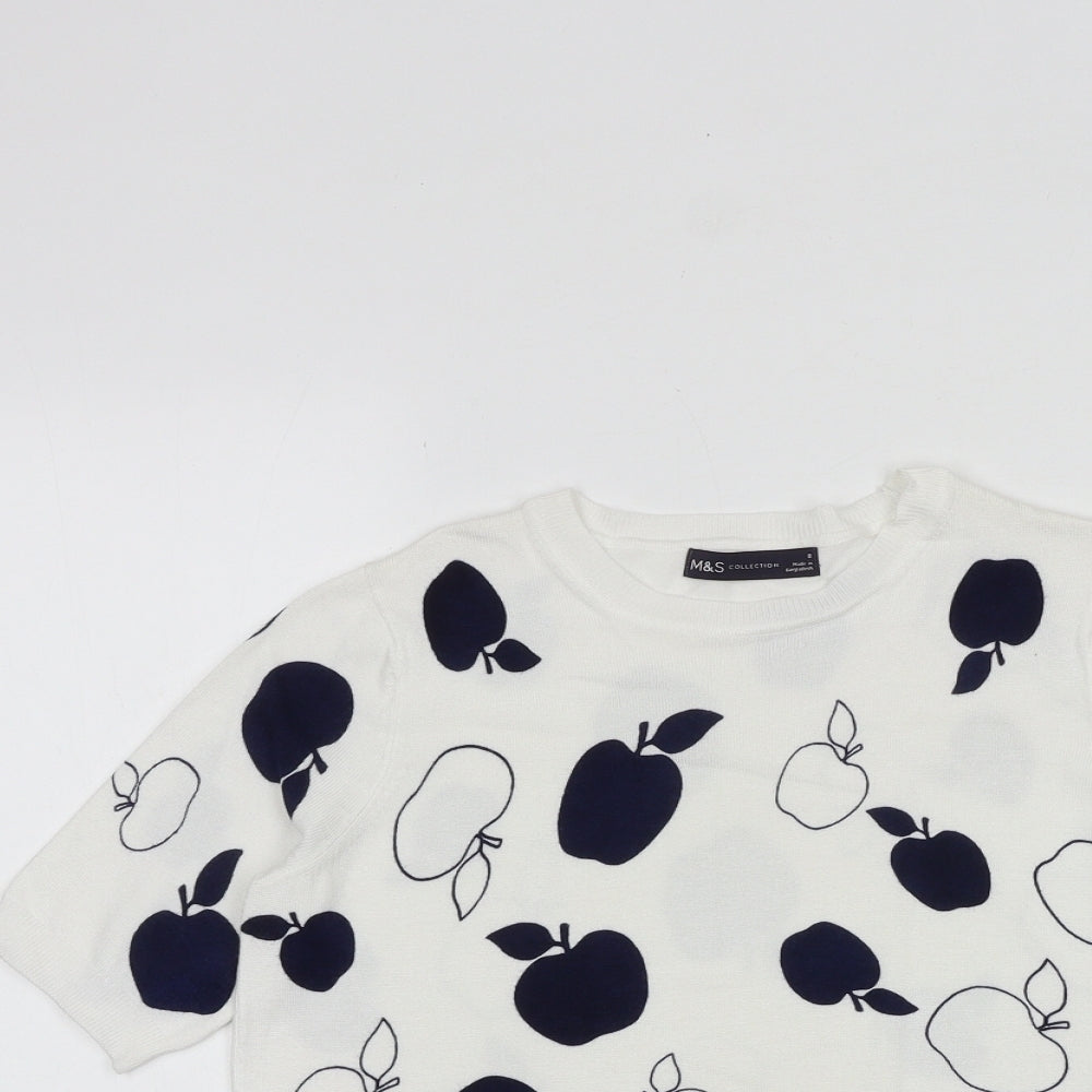 Womens UK Size 8 Marks and Spencer White Pullover Jumper