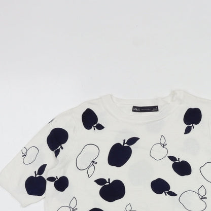 Womens UK Size 8 Marks and Spencer White Pullover Jumper