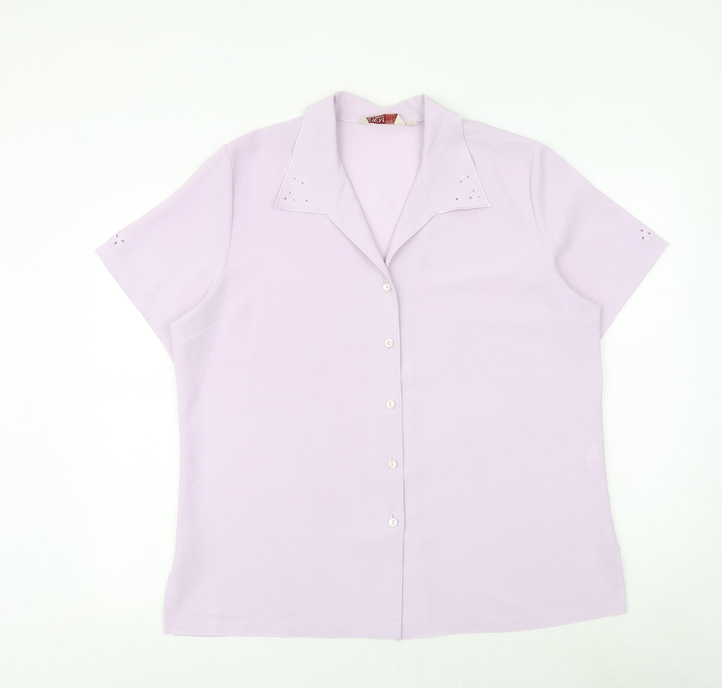 Womens UK Size 18 EWM Purple Basic Button-Up