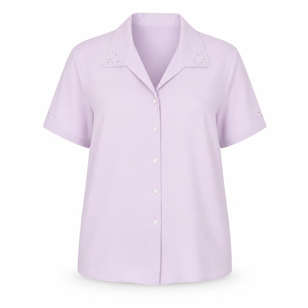 Womens UK Size 18 EWM Purple Basic Button-Up