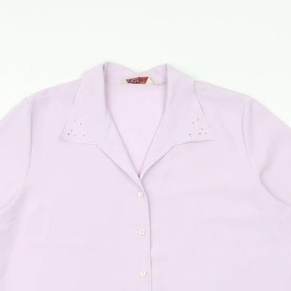 Womens UK Size 18 EWM Purple Basic Button-Up