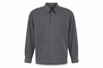 Mens UK Size S St Bernard Grey  Button-Up Long Sleeve Casual Shirt