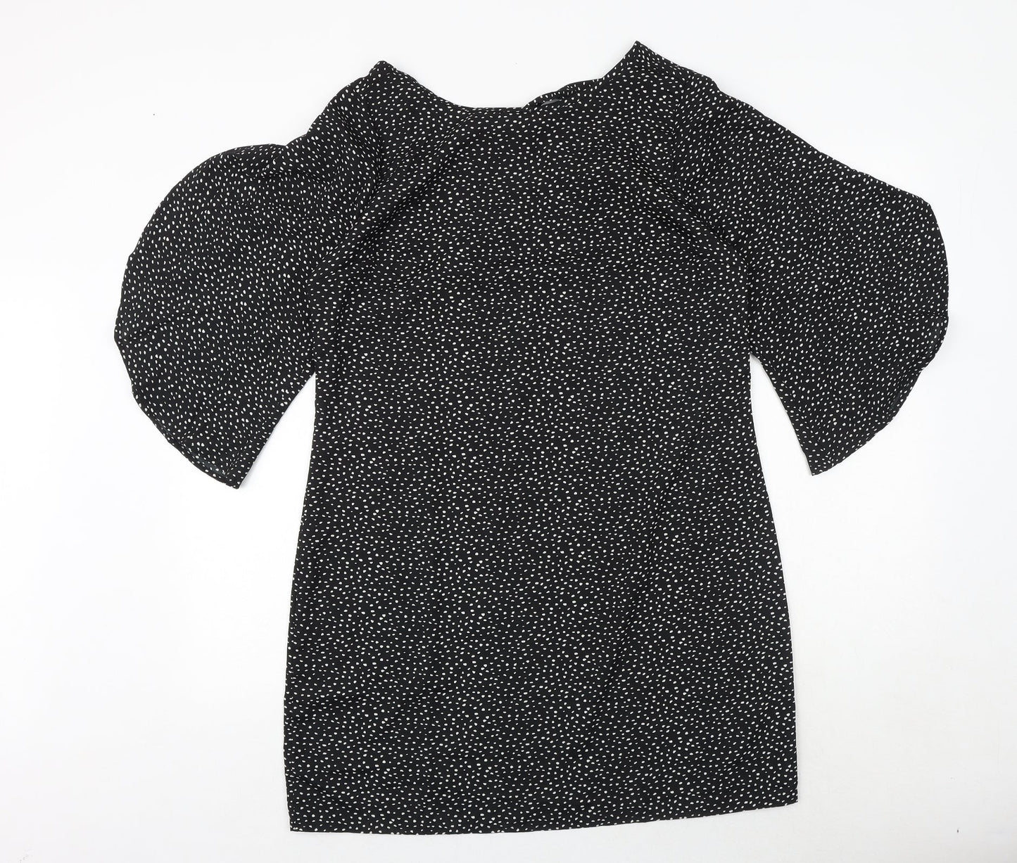 BeYou Womens Black Geometric Polyester A-Line Size 12 Round Neck Tie - Size 12-14