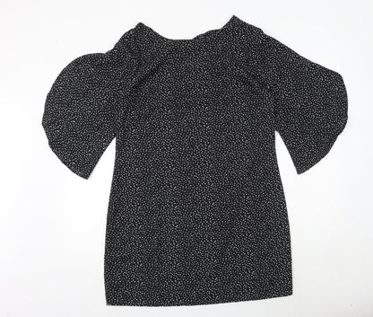 BeYou Womens Black Geometric Polyester A-Line Size 12 Round Neck Tie - Size 12-14