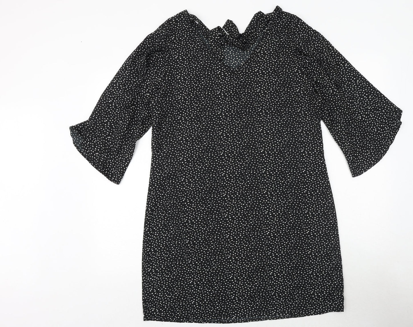 BeYou Womens Black Geometric Polyester A-Line Size 12 Round Neck Tie - Size 12-14