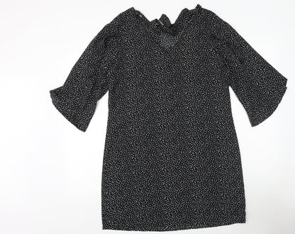 BeYou Womens Black Geometric Polyester A-Line Size 12 Round Neck Tie - Size 12-14
