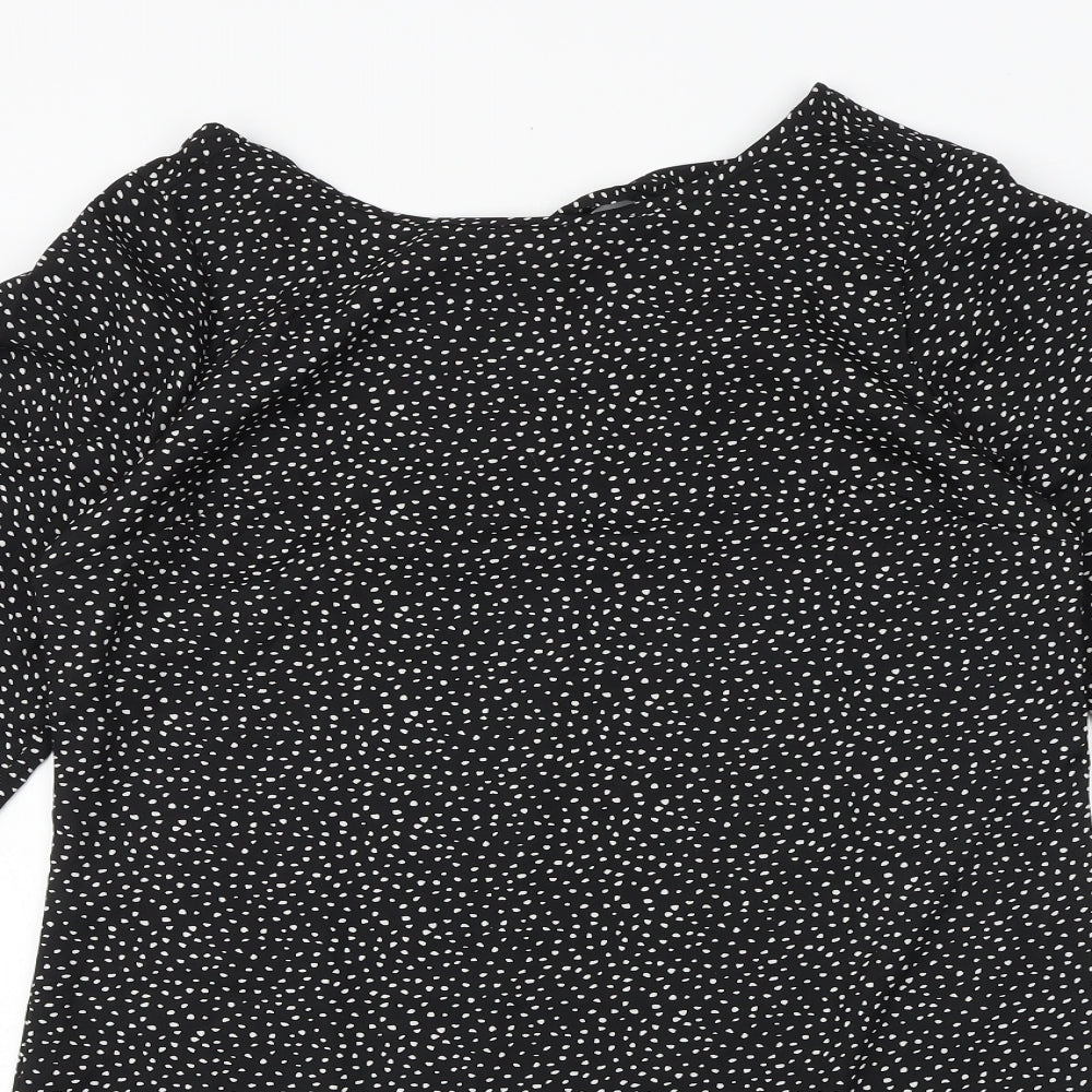 BeYou Womens Black Geometric Polyester A-Line Size 12 Round Neck Tie - Size 12-14
