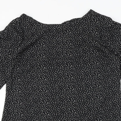 BeYou Womens Black Geometric Polyester A-Line Size 12 Round Neck Tie - Size 12-14