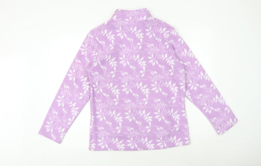 Anna De Lancay Womens Purple Geometric Jacket Size 10 Zip - 10-12