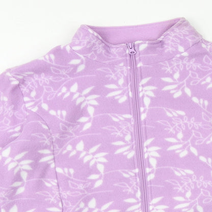 Anna De Lancay Womens Purple Geometric Jacket Size 10 Zip - 10-12