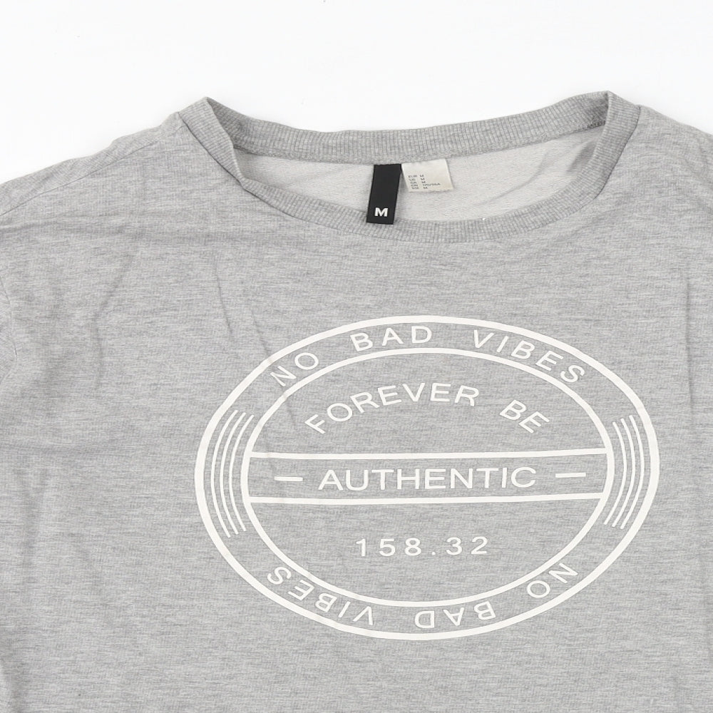 H&M Womens Grey Cotton Pullover Sweatshirt Size M Pullover