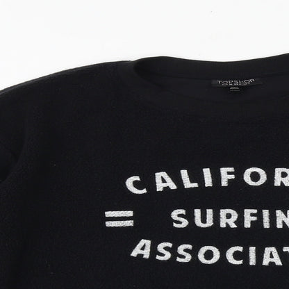 Topshop Womens Black Cotton Pullover Sweatshirt Size 8 Pullover - California Surfing Association