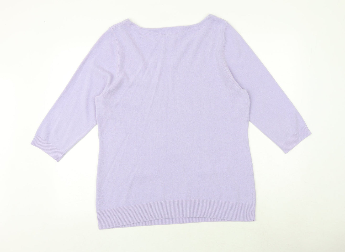 BHS Womens Purple Boat Neck Acrylic Pullover Jumper Size 18