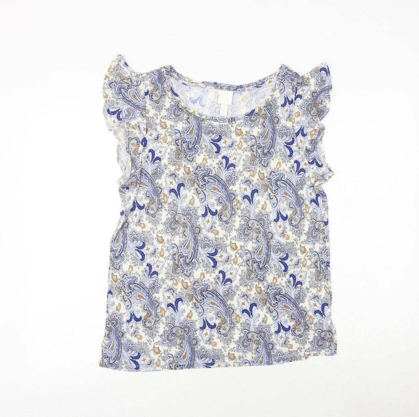 Womens UK Size M H&M Blue Basic Blouse
