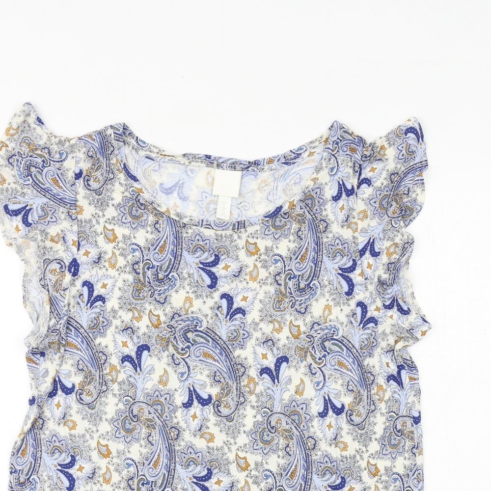 Womens UK Size M H&M Blue Basic Blouse