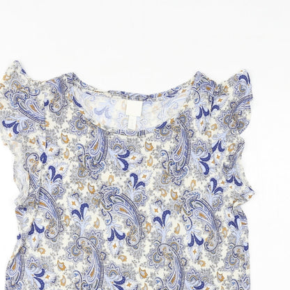 Womens UK Size M H&M Blue Basic Blouse