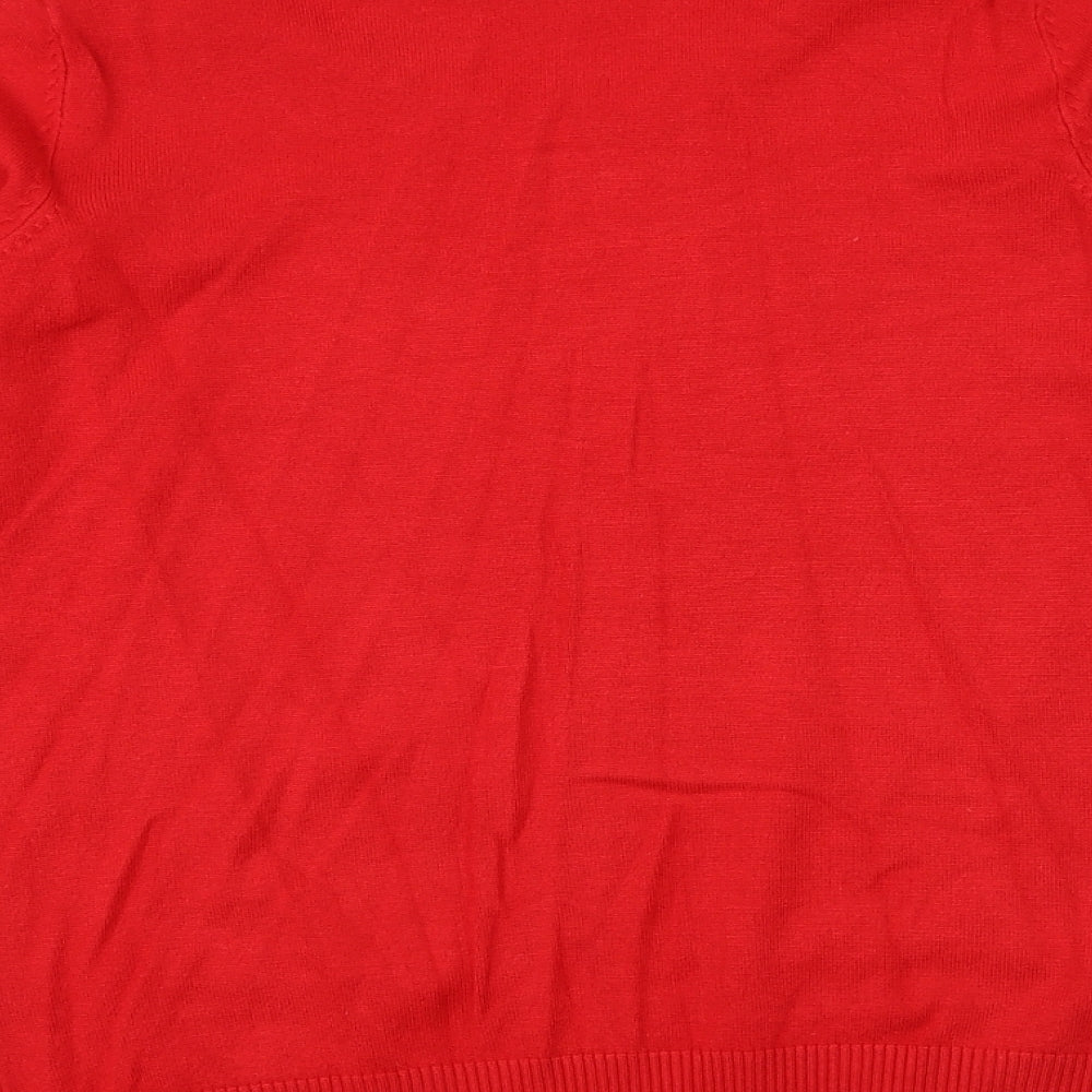 BHS Womens Red Boat Neck Viscose Pullover Jumper Size 14