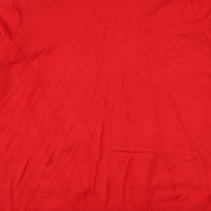 BHS Womens Red Boat Neck Viscose Pullover Jumper Size 14