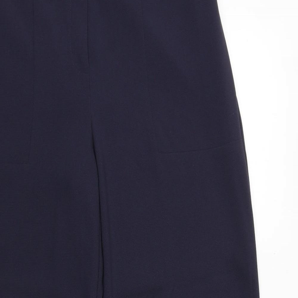 Womens UK Size 12 Marks and Spencer Regular Fit Dress Pants Blue Trousers