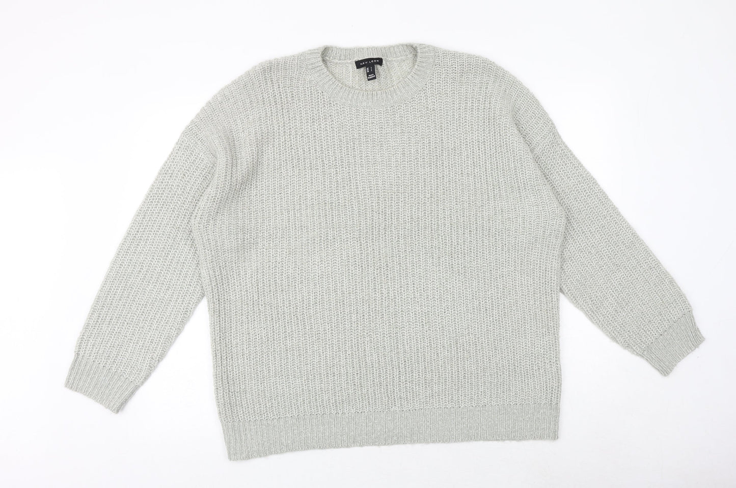 Womens UK Size L New Look Grey Pullover Jumper