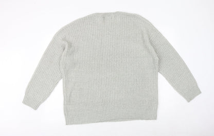Womens UK Size L New Look Grey Pullover Jumper