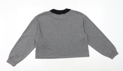 Zara Womens Grey Polyester Pullover Sweatshirt Size S Pullover