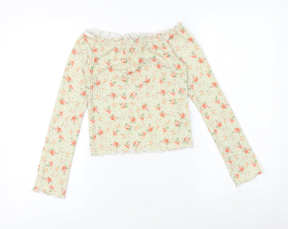 Womens UK Size 8 New Look Green Basic Blouse