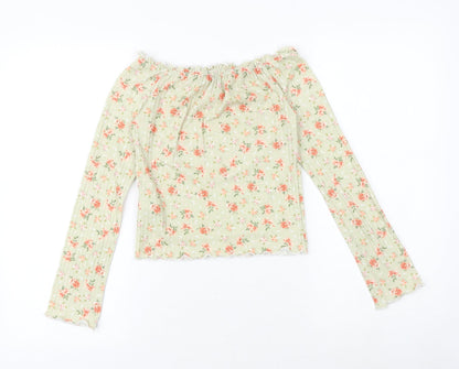 Womens UK Size 8 New Look Green Basic Blouse