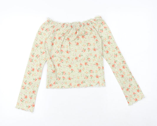 Womens UK Size 8 New Look Green Basic Blouse