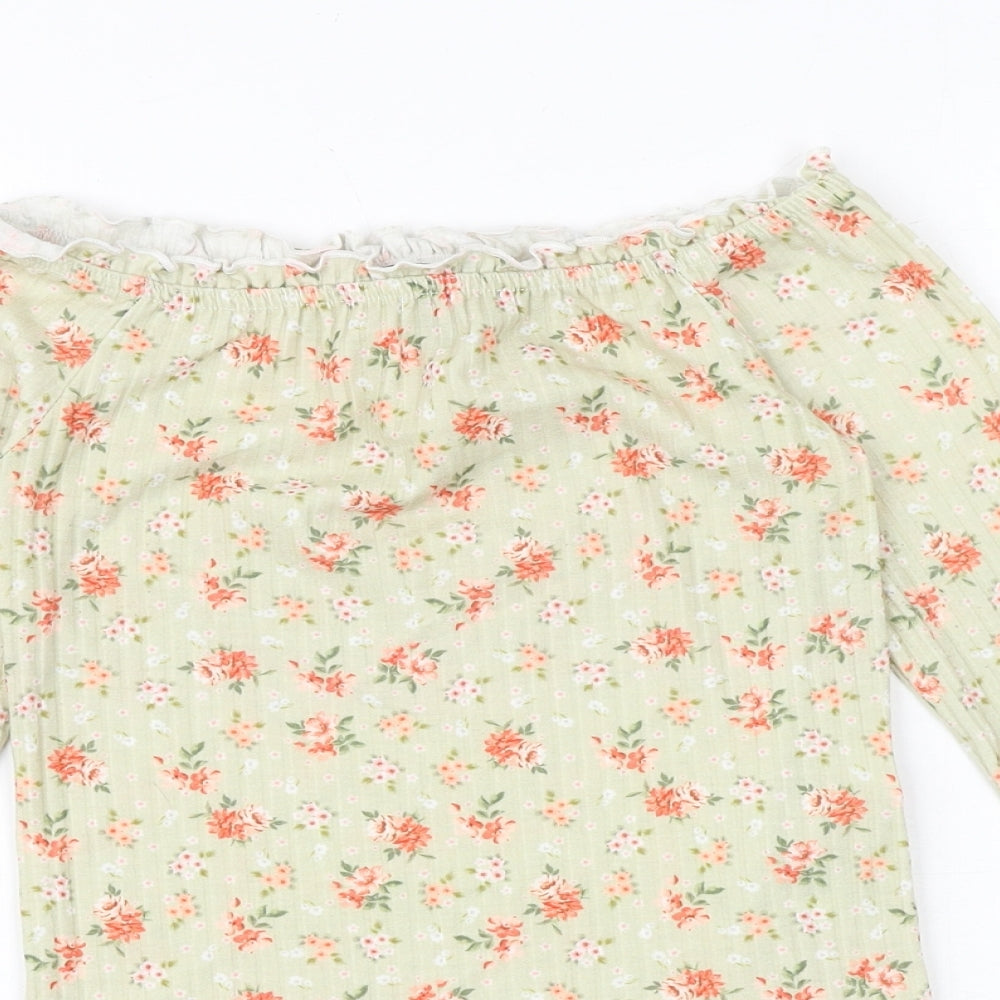Womens UK Size 8 New Look Green Basic Blouse