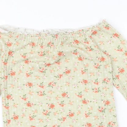 Womens UK Size 8 New Look Green Basic Blouse