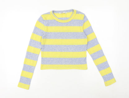 Womens UK Size S Bershka Multicoloured Pullover Jumper