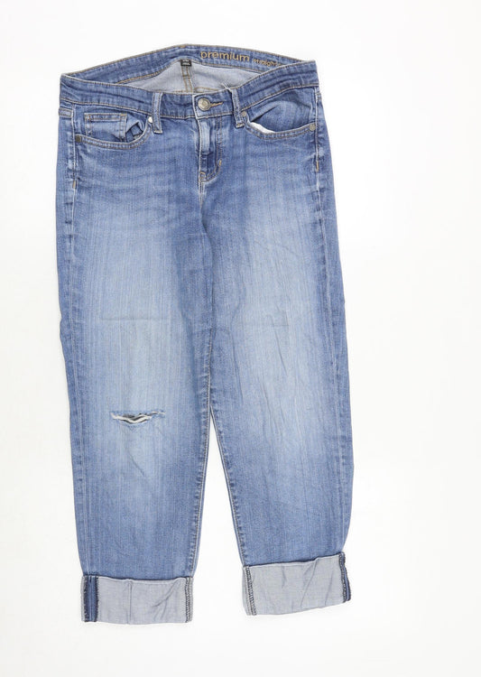 Gap Womens Blue Cotton Straight Jeans Size 6 Regular Zip