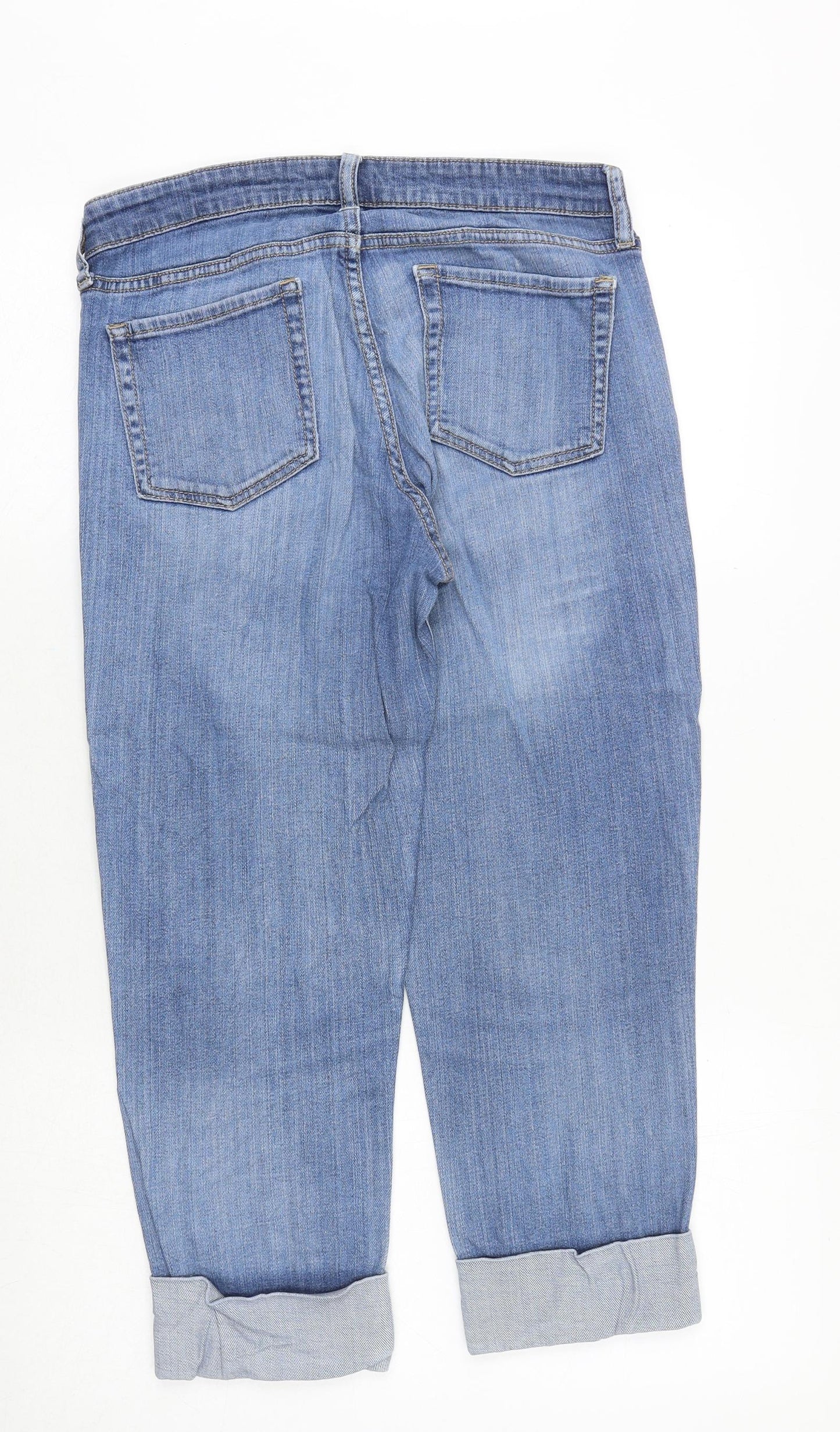 Gap Womens Blue Cotton Straight Jeans Size 6 Regular Zip