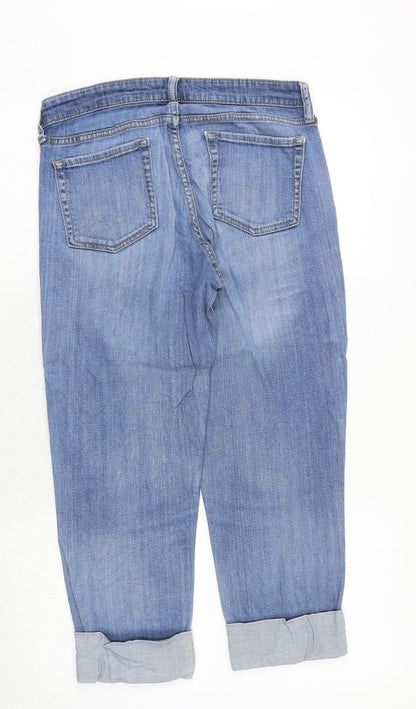 Gap Womens Blue Cotton Straight Jeans Size 6 Regular Zip